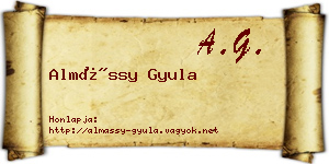 Almássy Gyula névjegykártya