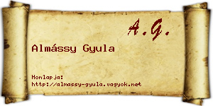 Almássy Gyula névjegykártya